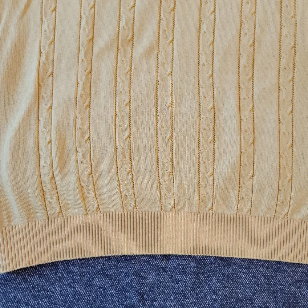 VTG St. Croix Sweater Men's 2XL Yellow Knit Long Sleeve Stretch Banded Waist‎